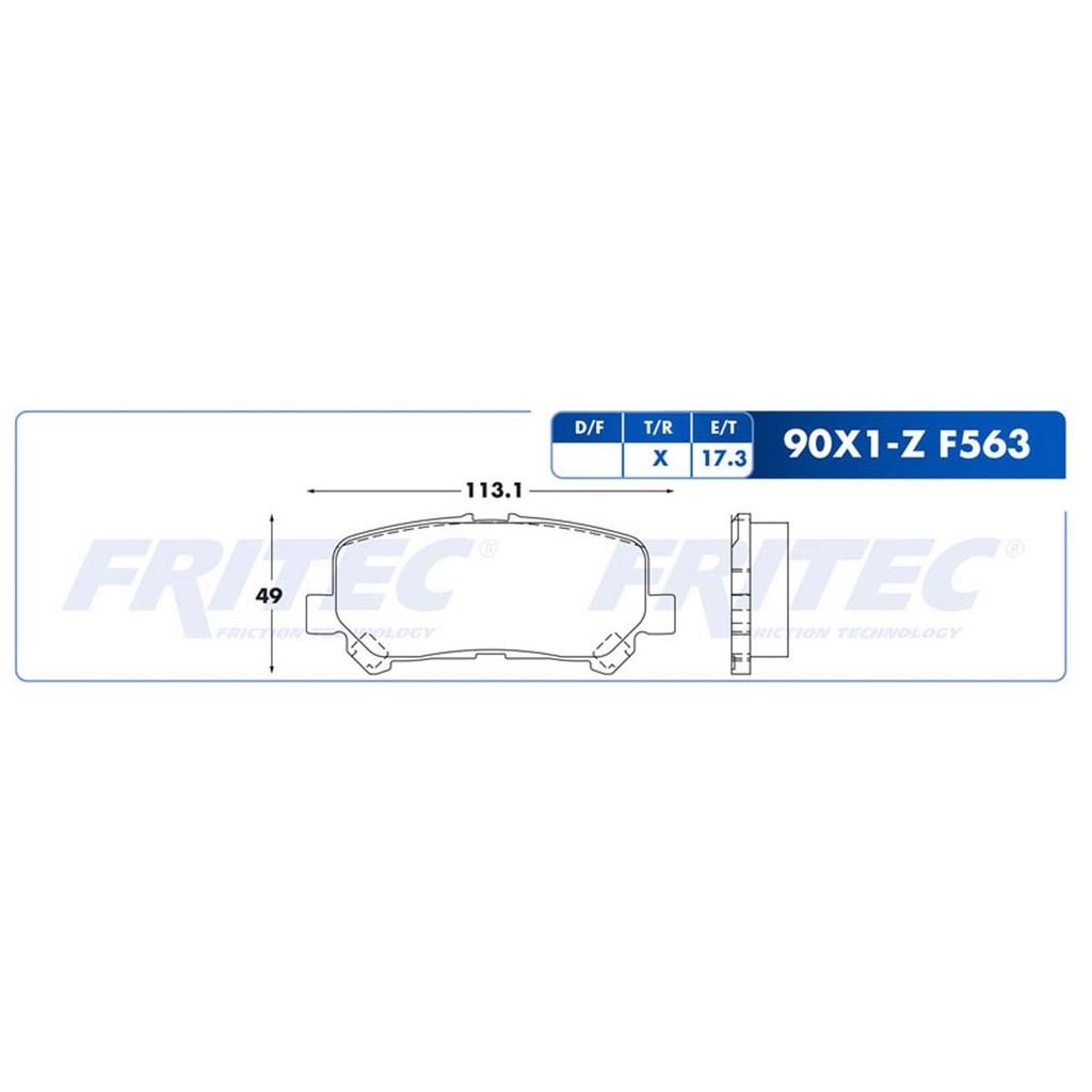Pastilla para freno de disco Fritec. Formula Ceramic HD. Trasera Fritec SHD90X1-Z