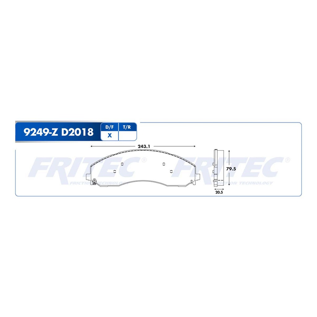 Pastilla para freno de disco Fritec. Formula Ceramic HD. Delantera / Trasera Fritec SHD9249-Z