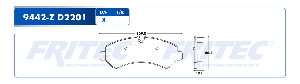 Pastilla para freno de disco Fritec. Formula Ceramic HD. Trasera Fritec SHD9442-Z
