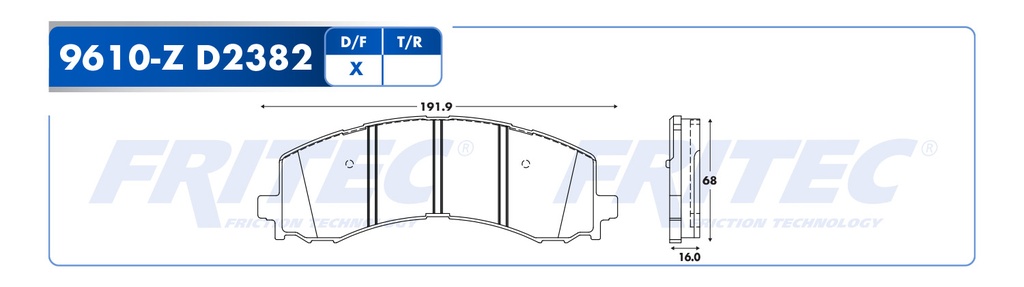 Pastilla para freno de disco Fritec. Formula Ceramic HD. Delantera Fritec SHD9610-Z