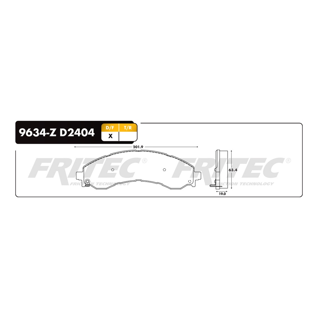 Pastilla para freno de disco Fritec. Formula Ceramic HD. Delantera Fritec SHD9634-Z