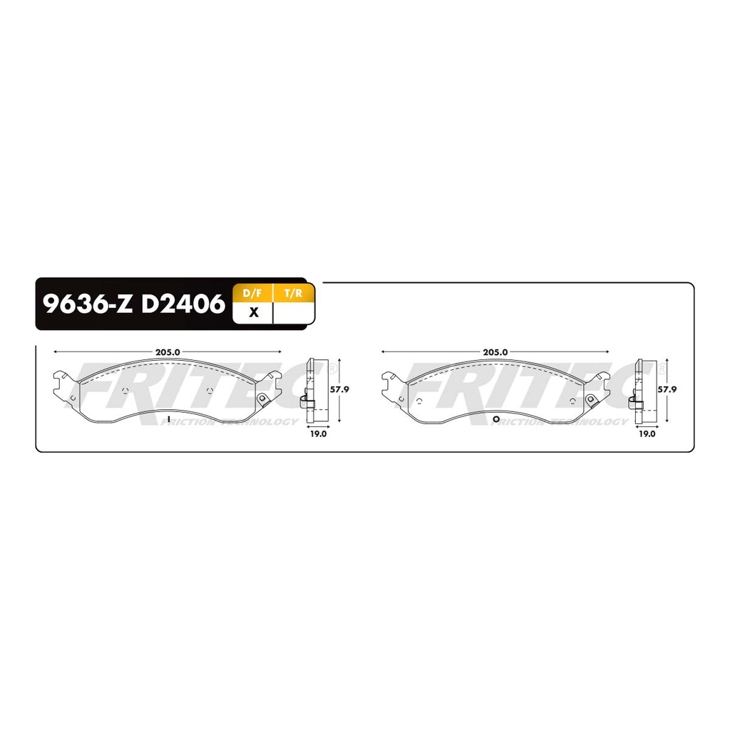 Pastilla para freno de disco Fritec. Formula Ceramic HD. Trasera Fritec SHD9636-Z