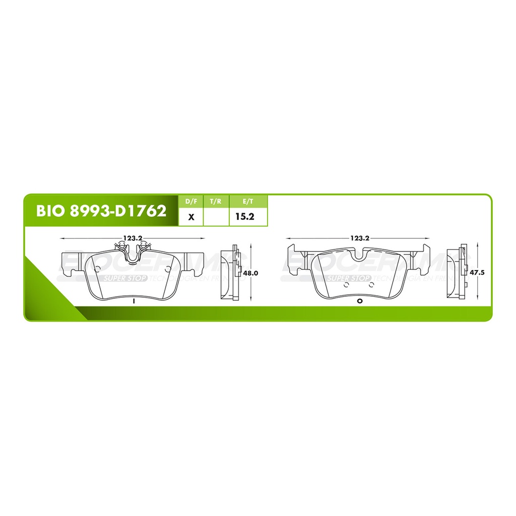 Pastilla para freno de disco Bioceramic. Formula Ceramic LowMet. Delantera BioCeramic BIO 8993-D1762