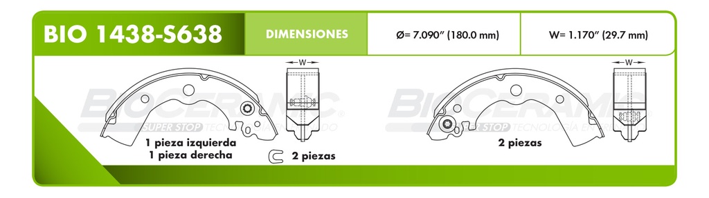 Zapata para freno Bioceramic FT BioCeramic BIO 1438-S638