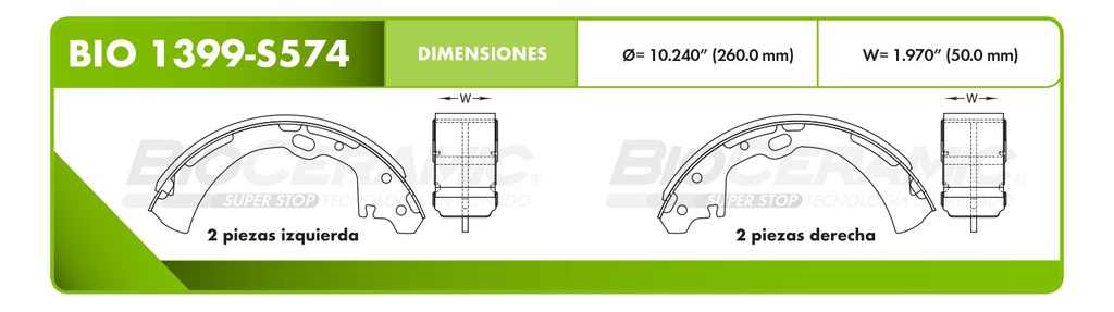 Zapata para freno Bioceramic FT BioCeramic BIO 1399-S574