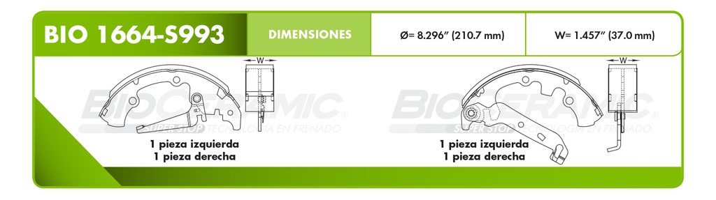 Zapata para freno Bioceramic FT BioCeramic BIO 1664-S993