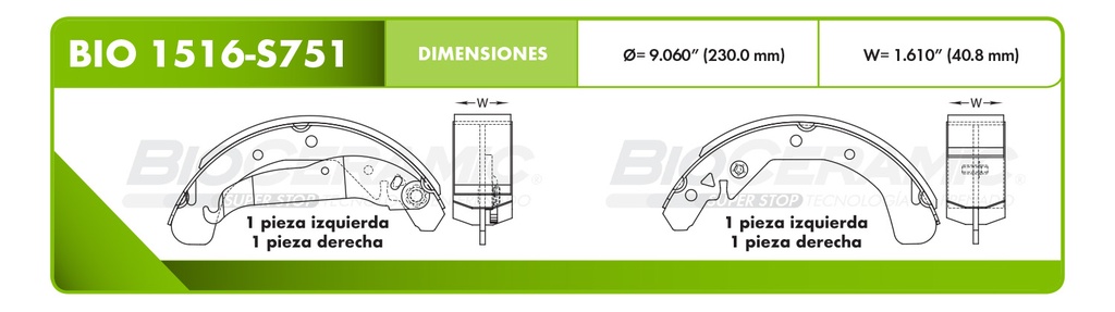 Zapata para freno Bioceramic FT BioCeramic BIO 1516-S751