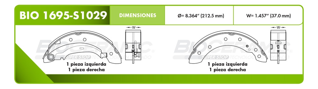 Zapata para freno Bioceramic FT BioCeramic BIO 1695-S1029
