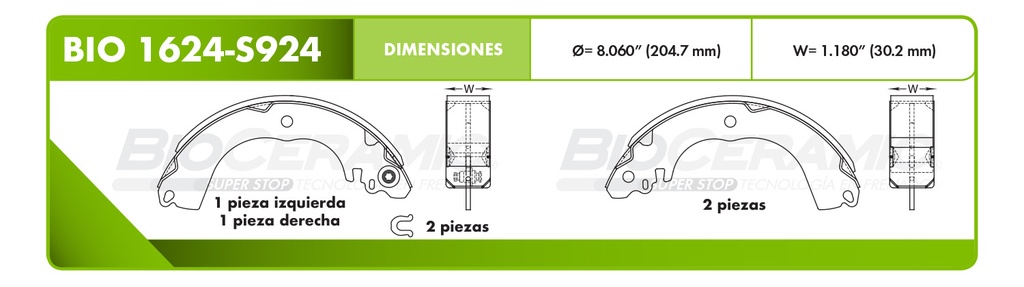 Zapata para freno Bioceramic FT BioCeramic BIO 1624-S924