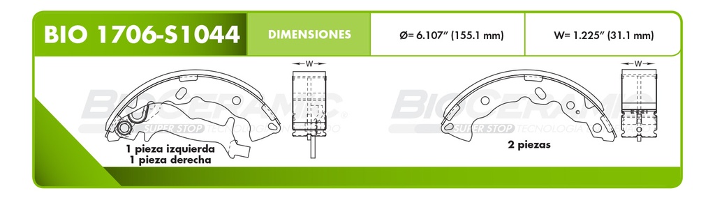 Zapata para freno Bioceramic FT BioCeramic BIO 1706-S1044