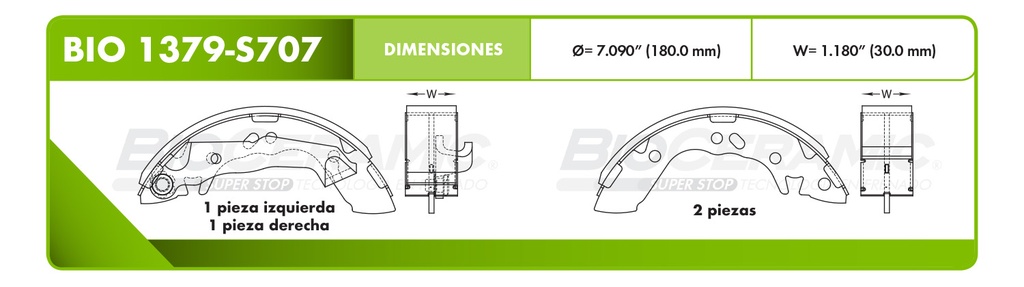 Zapata para freno Bioceramic FT BioCeramic BIO 1379-S707