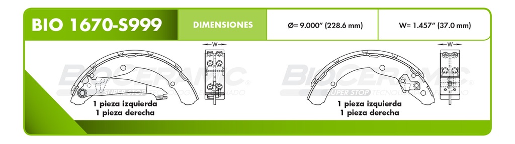 Zapata para freno Bioceramic FT BioCeramic BIO 1670-S999