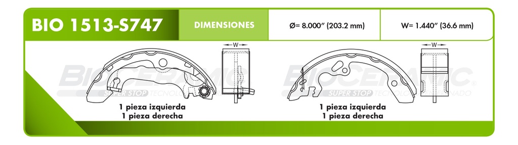 Zapata para freno Bioceramic FT BioCeramic BIO 1513-S747