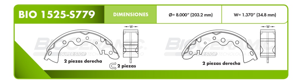 Zapata para freno Bioceramic FT BioCeramic BIO 1525-S779