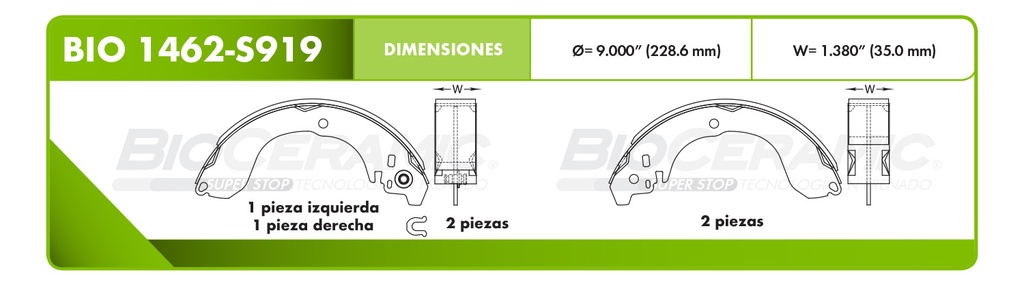 Zapata para freno Bioceramic FT BioCeramic BIO 1462-S919