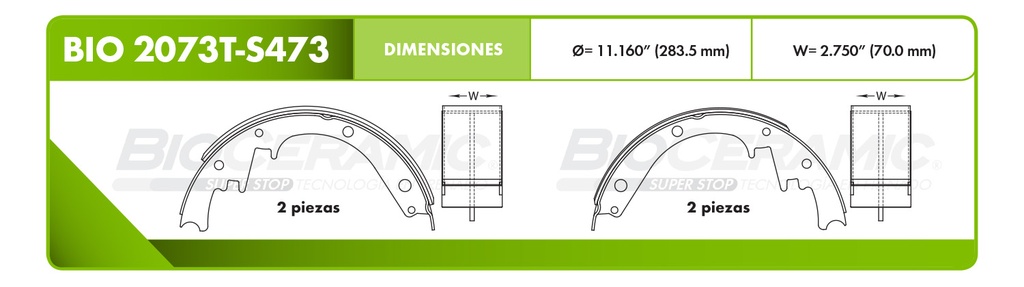 Zapata para freno Bioceramic FT BioCeramic BIO 2073T-S473