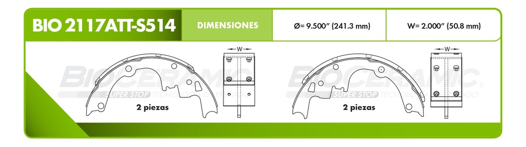 Zapata para freno Bioceramic FT BioCeramic BIO 2117ATT-S514