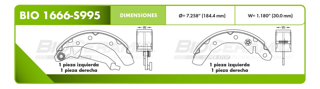 Zapata para freno Bioceramic FT BioCeramic BIO 1666-S995