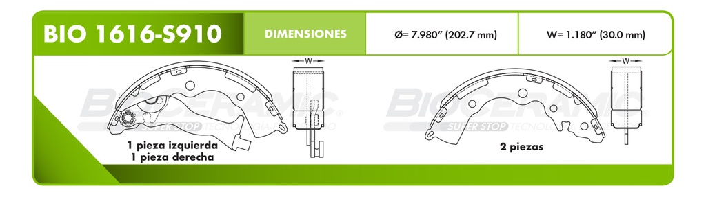 Zapata para freno Bioceramic FT BioCeramic BIO 1616-S910