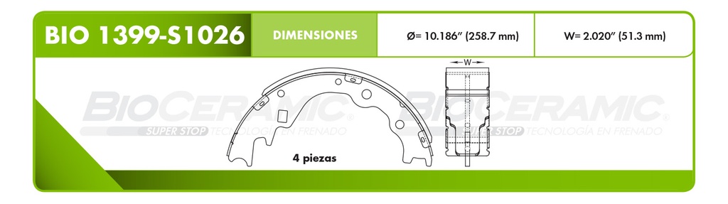 Zapata para freno Bioceramic FT BioCeramic BIO 1399-S1026