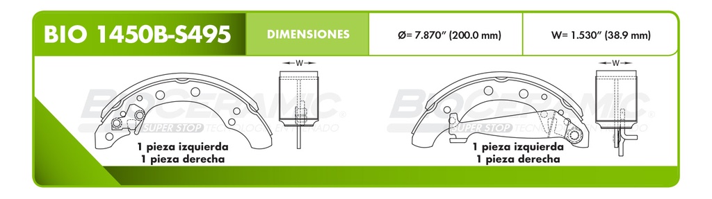 Zapata para freno Bioceramic FT BioCeramic BIO 1450B-S495