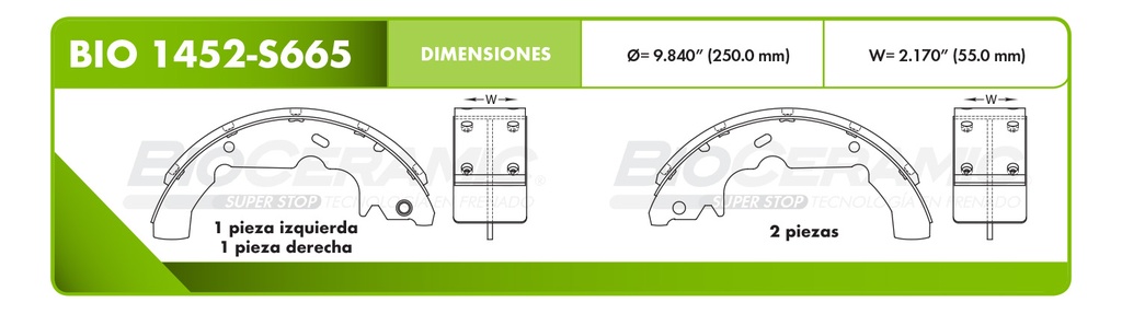 Zapata para freno Bioceramic FT BioCeramic BIO 1452-S665