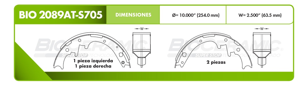 Zapata para freno Bioceramic FT BioCeramic BIO 2089AT-S705