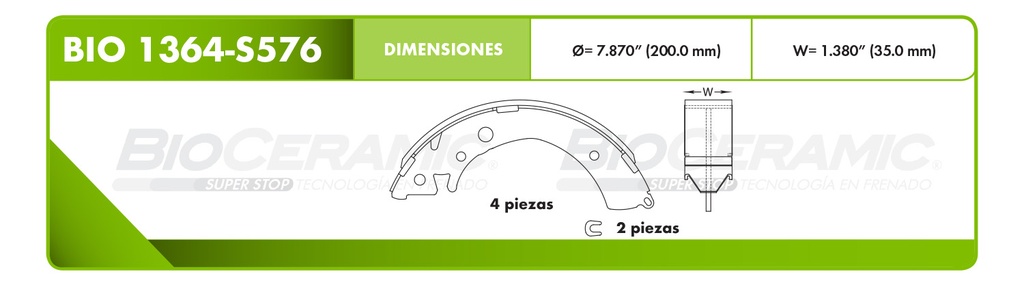Zapata para freno Bioceramic FT BioCeramic BIO 1364-S576