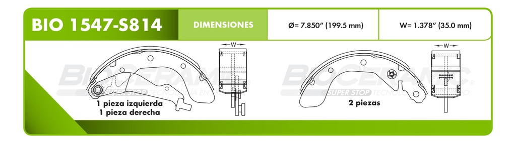 Zapata para freno Bioceramic FT BioCeramic BIO 1547-S814