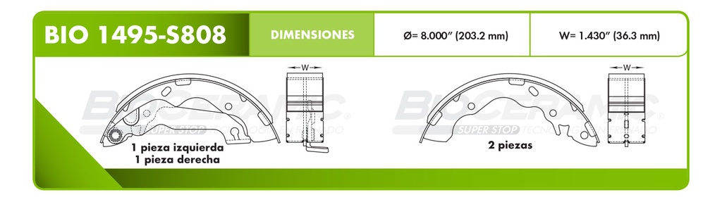Zapata para freno Bioceramic FT BioCeramic BIO 1495-S808