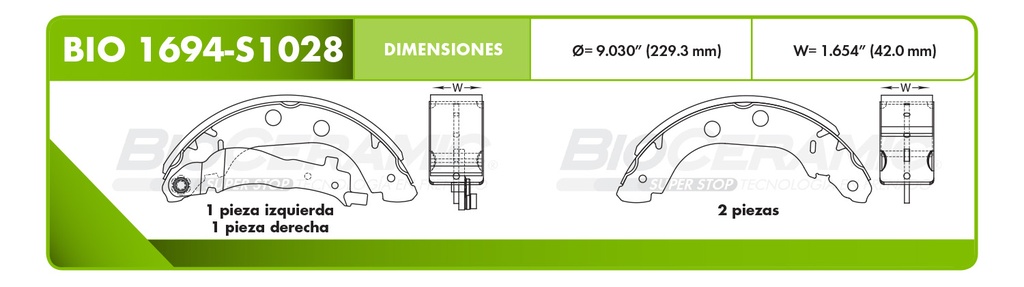 Zapata para freno Bioceramic FT BioCeramic BIO 1694-S1028