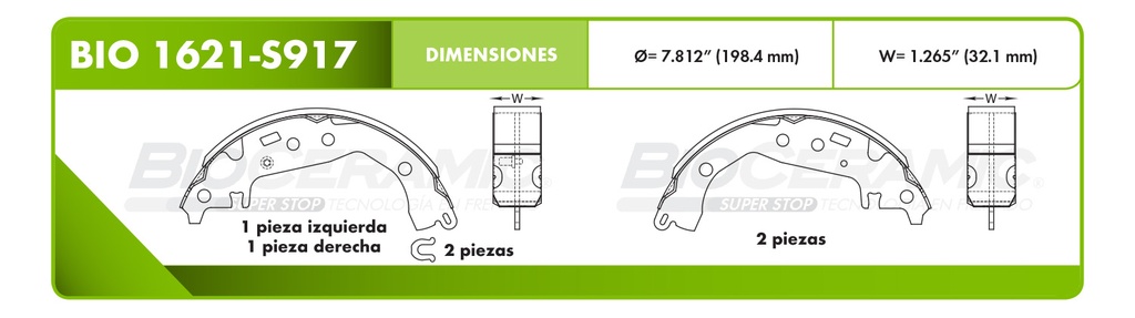 Zapata para freno Bioceramic FT BioCeramic BIO 1621-S917