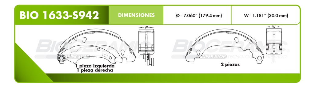 Zapata para freno Bioceramic FT BioCeramic BIO 1633-S942