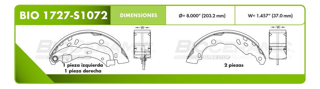 Zapata para freno Bioceramic FT BioCeramic BIO 1727-S1072