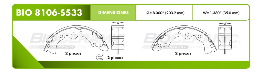 Zapata para freno Bioceramic FT BioCeramic BIO 8106-S533