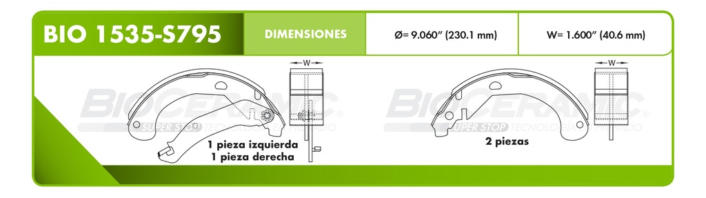 Zapata para freno Bioceramic FT BioCeramic BIO 1535-S795