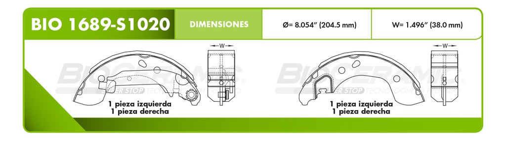 Zapata para freno Bioceramic FT BioCeramic BIO 1689-S1020