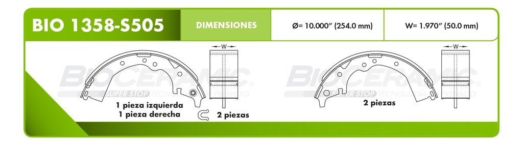 Zapata para freno Bioceramic FT BioCeramic BIO 1358-S505