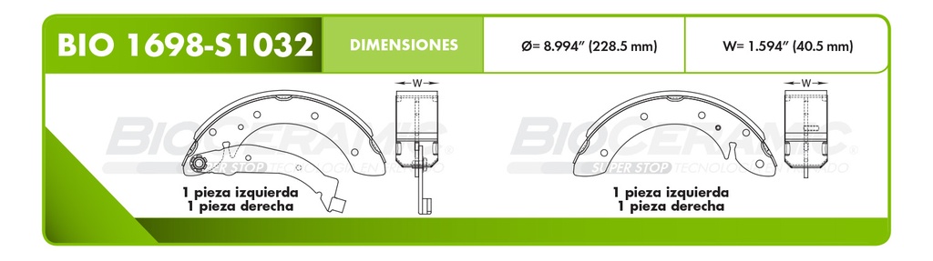 Zapata para freno Bioceramic FT BioCeramic BIO 1698-S1032