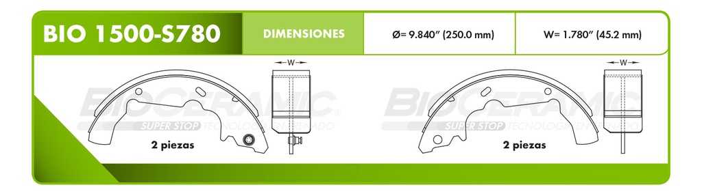 Zapata para freno Bioceramic FT BioCeramic BIO 1500-S780