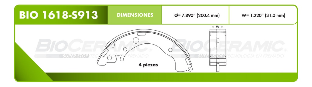 Zapata para freno Bioceramic FT BioCeramic BIO 1618-S913