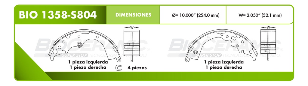 Zapata para freno Bioceramic FT BioCeramic BIO 1358-S804