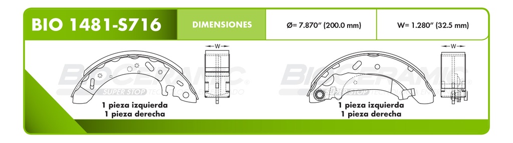 Zapata para freno Bioceramic FT BioCeramic BIO 1481-S716