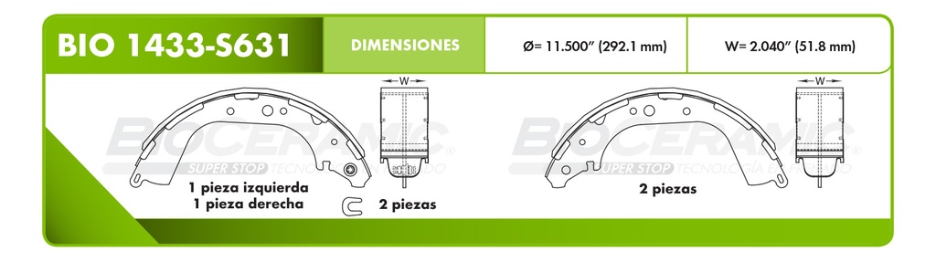 Zapata para freno Bioceramic FT BioCeramic BIO 1433-S631