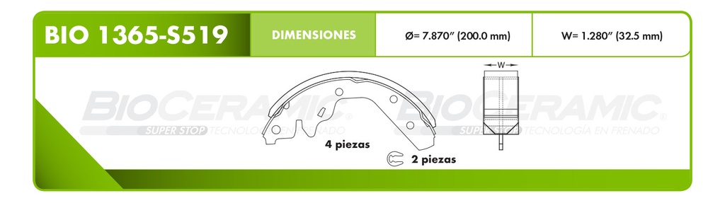 Zapata para freno Bioceramic FT BioCeramic BIO 1365-S519