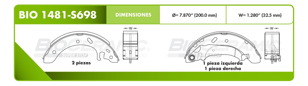 Zapata para freno Bioceramic FT BioCeramic BIO 1481-S698