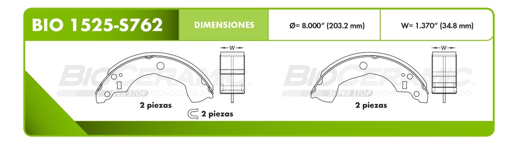 Zapata para freno Bioceramic FT BioCeramic BIO 1525-S762
