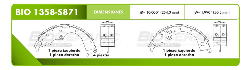 Zapata para freno Bioceramic FT BioCeramic BIO 1358-S871