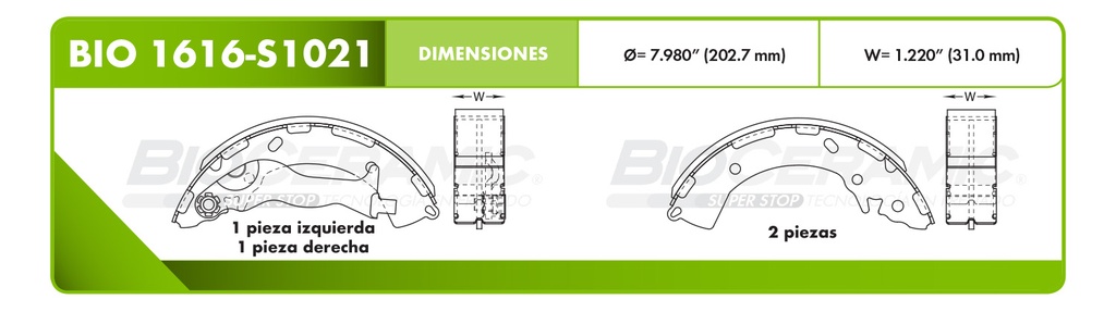 Zapata para freno Bioceramic FT BioCeramic BIO 1616-S1021