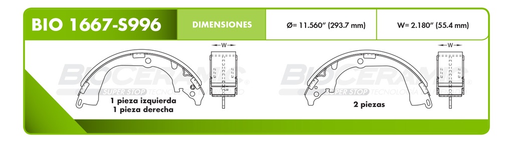 Zapata para freno Bioceramic FT BioCeramic BIO 1667-S996
